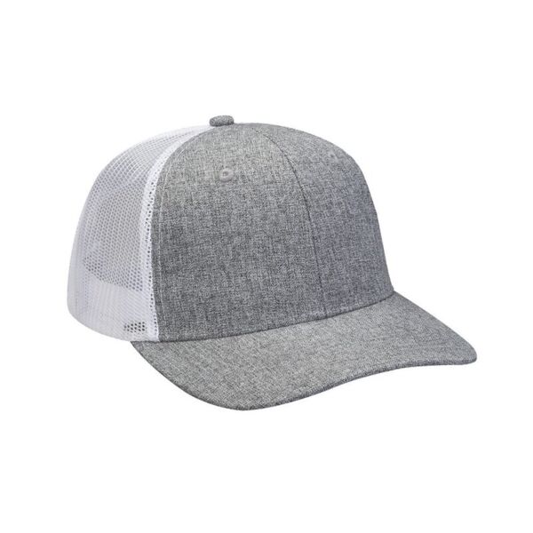 Heather Woven/Soft Mesh Trucker Style Cap Thumbnail